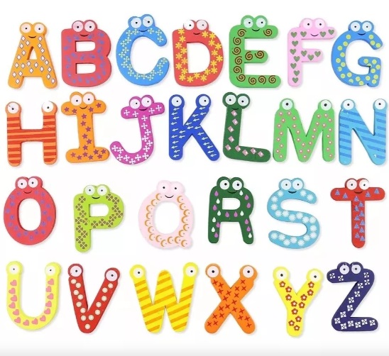 Letras Del Abecedario Mas Numeros en Madera Con Iman - Dialson