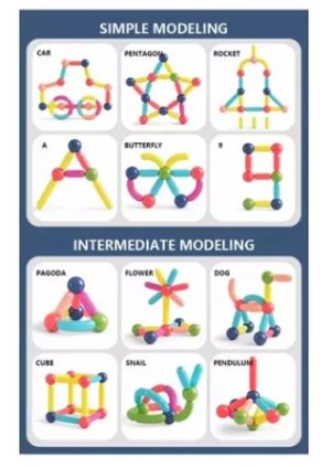 Bloques Magnéticos De Barras 100 Pcs. Juego De Construcción