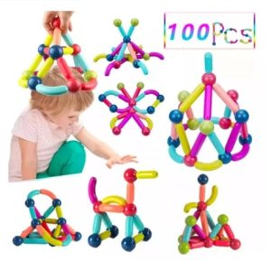 Bloques Magnéticos De Barras 100 Pcs. Juego De Construcción