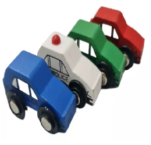 Colección De 4 Autos De Policía -madera-