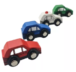 Colección De 4 Autos De Policía -madera-