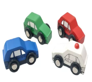 Colección De 4 Autos De Policía -madera-