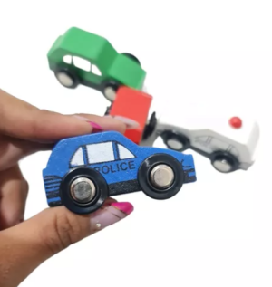 Colección De 4 Autos De Policía -madera-