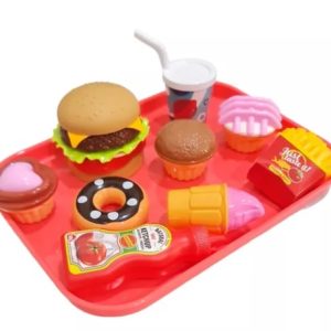 Combo Comida Rápida Hamburguesa Más Postre Juguete Didáctico