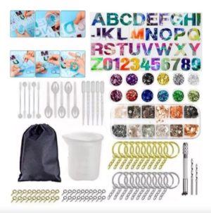 Kit Para Hacer Llaveros De Letras Con Resina Epoxica