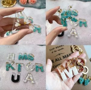 Kit Para Hacer Llaveros De Letras Con Resina Epoxica