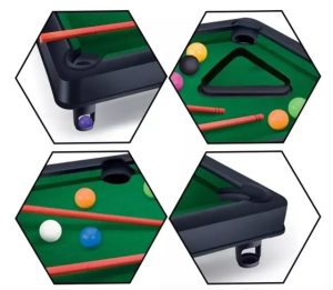 mini pool 001002 Mini Mesa De Pool, 16 Bolas Y 2 Tacos