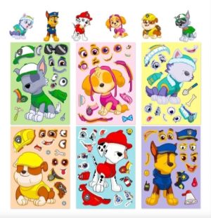 Kit 6 Hojas De Stickers De Paw Patrol
