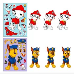 Kit 6 Hojas De Stickers De Paw Patrol