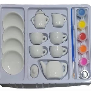 Mini Tazas De Té Mas Pinturas Acrílicas Para Personalizar
