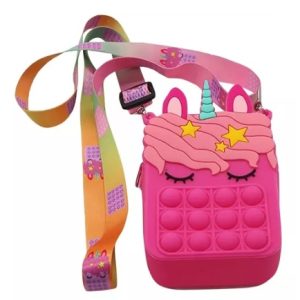 unicornio fucsia Pop It en Forma De Cartera Unicornio Fucsia