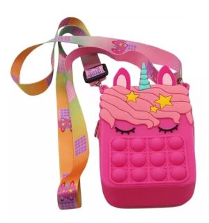 unicornio fucsia Pop It en Forma De Cartera Unicornio Fucsia