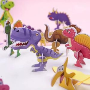5 Puzzles De Dinosaurios 3d Surtidos