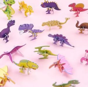 5 Puzzles De Dinosaurios 3d Surtidos