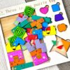 Puzzle Didáctico De Madera 3 En 1. Tamgram, Gato Y Otros