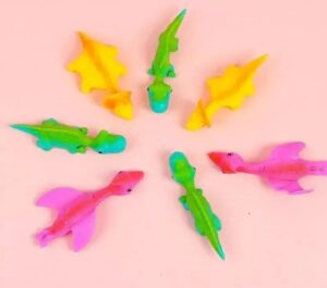 Pack De 6 Dinosaurios De Silicona Para Dedos. Estira Y Lanza