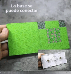 Set 2 Bases Magnéticas, 3 Cubos Más Personajes De Minecraft