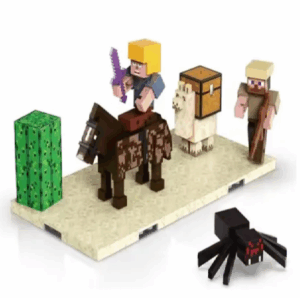 Set 2 Bases Magnéticas, 3 Cubos Más Personajes De Minecraft