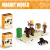 Set 2 Bases Magnéticas, 3 Cubos Más Personajes De Minecraft