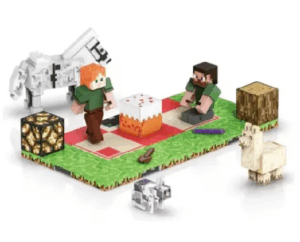 Set 2 Bases Magnéticas, 3 Cubos Más Personajes De Minecraft