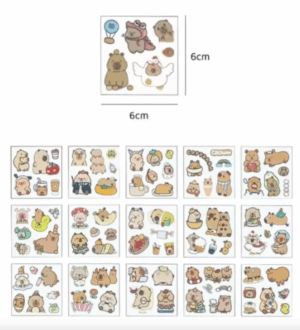Pack De 18 Stickers Vintage De Capibara Pack De 18 Stickers Vintage De Capibara