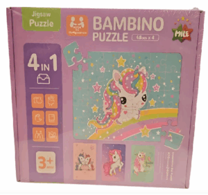 unicornio Pack De 4 Rompecabezas, Puzzles Infantiles De 48pcs C/u