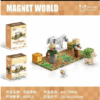 Set 2 Bases Magnéticas, 3 Cubos Más Personajes De Minecraft