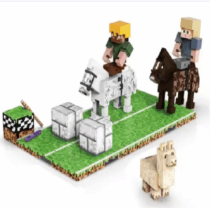 Set 2 Bases Magnéticas, 3 Cubos Más Personajes De Minecraft
