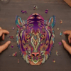 Puzzle De Madera tigre Puzzle De Madera De Animales Tamaño Mediano